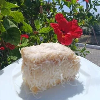 Fatia de bolo gelado de coco